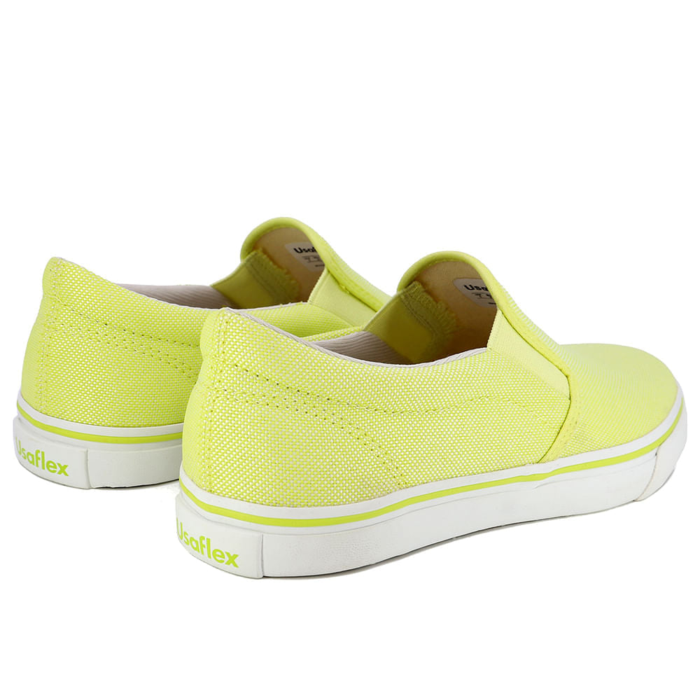 Tênis Casual Slip On Verde Tecido