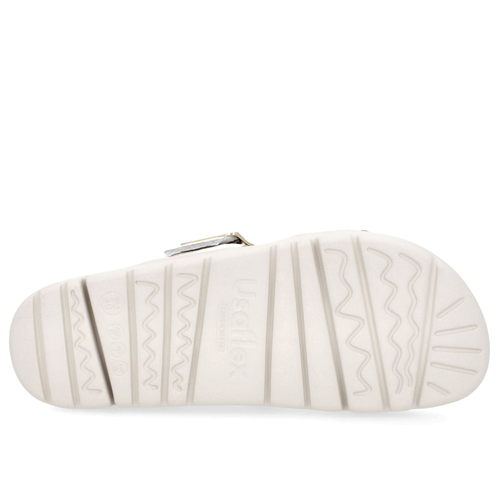 Slide Birken Branca Couro Fivela