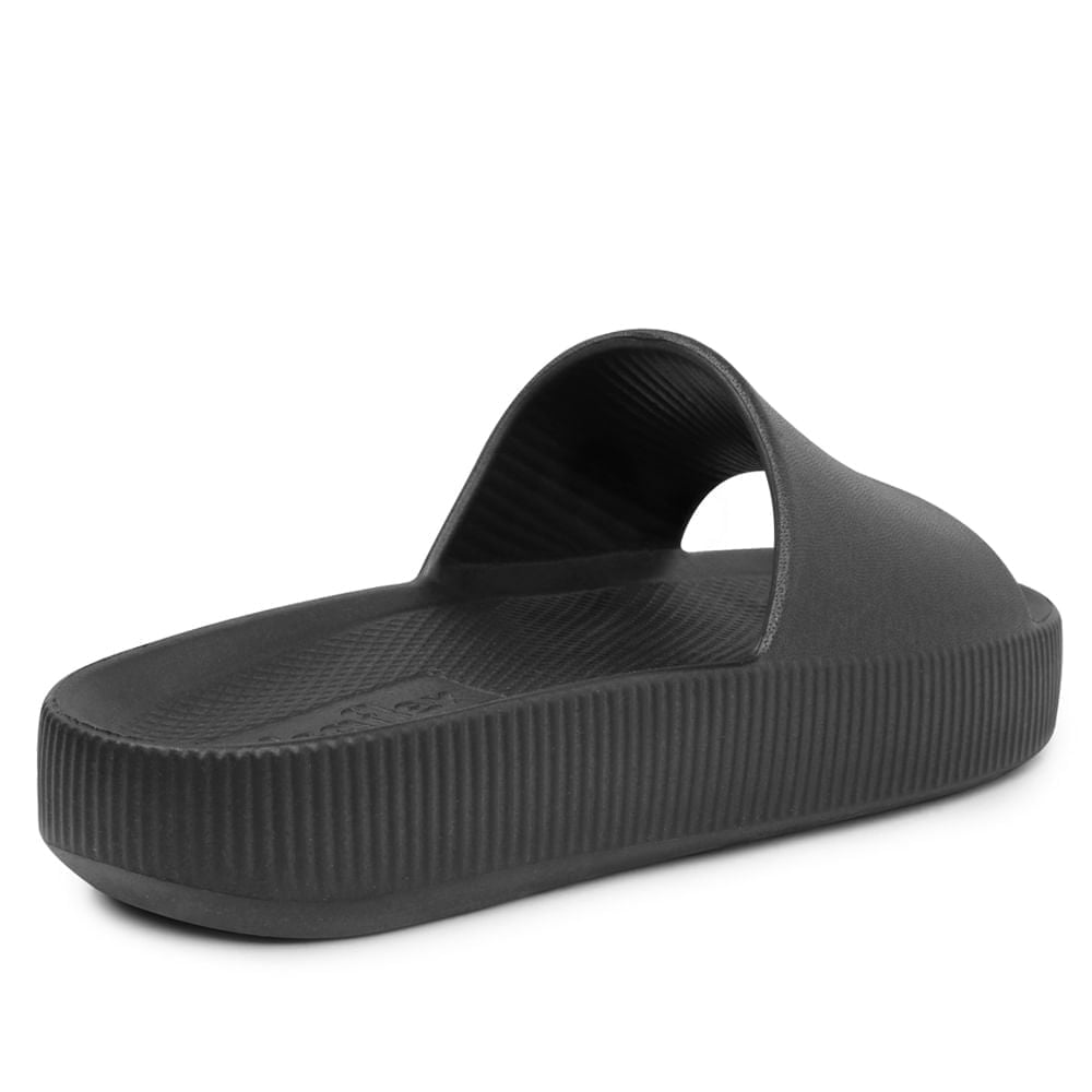 Chinelo Slide Preto Poofy Salto Plataforma Eva
