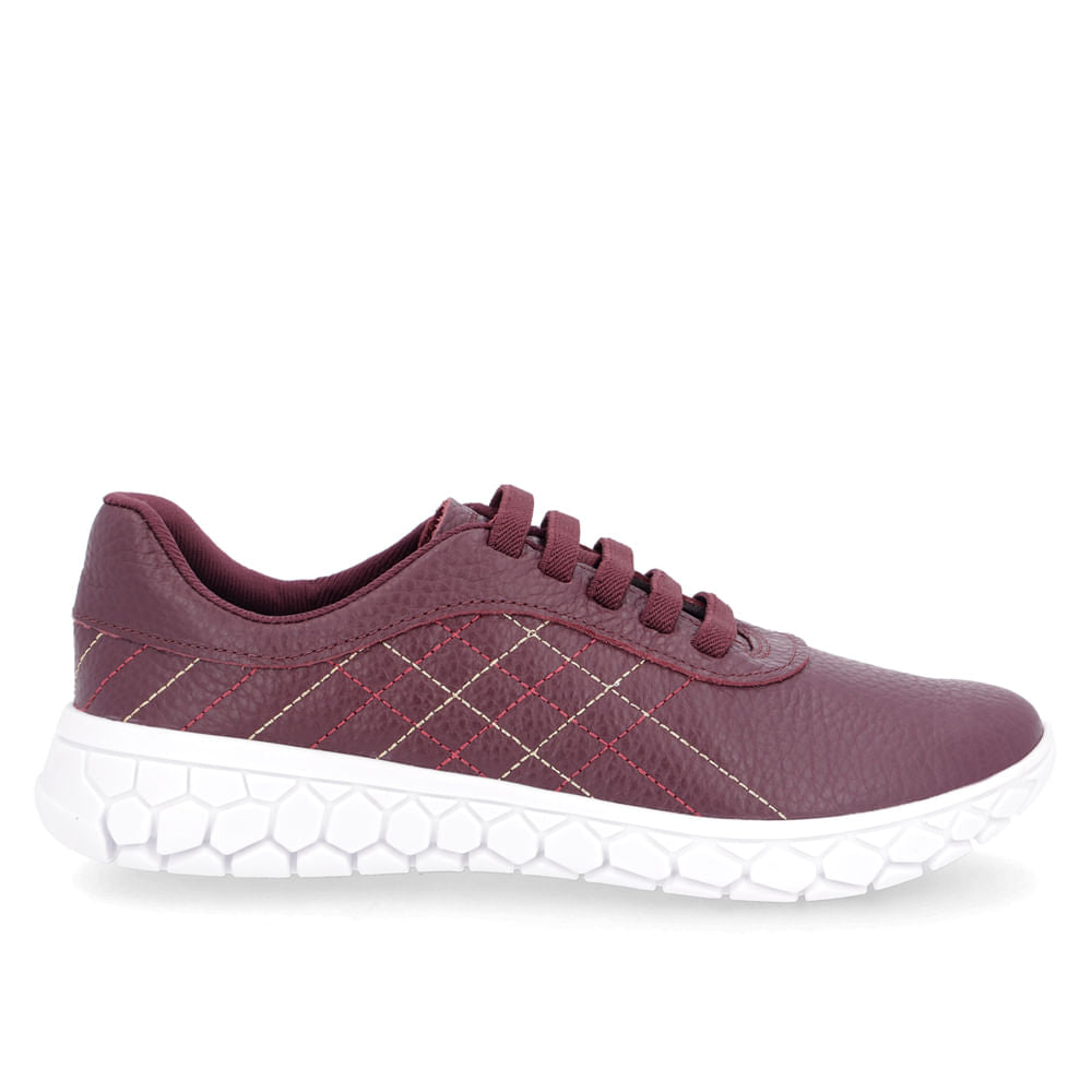 Tênis Roxo Couro Detalhe Matelassê
