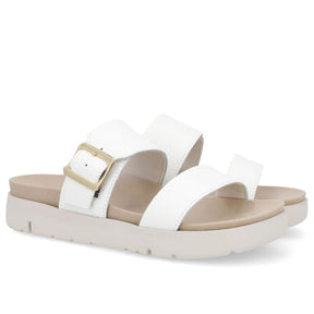 Slide Birken Branca Couro Fivela