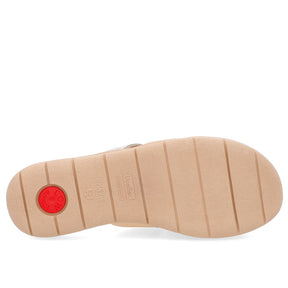 Slide Laranja Tiras Couro Strass
