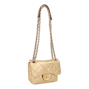 Bolsa Tiracolo Couro Ouro Light Corrente