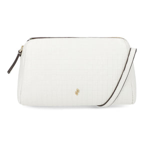 Bolsa Tiracolo Couro Branca Textura