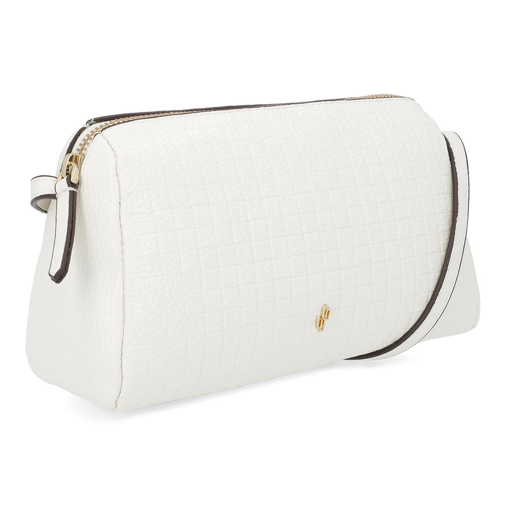 Bolsa Tiracolo Couro Branca Textura